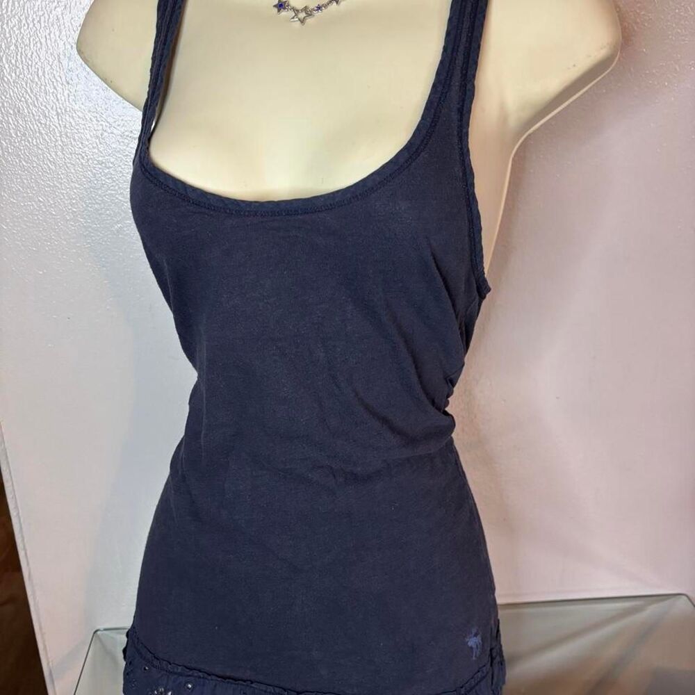 VTG Y2K Abercrombie Navy Lace Racerback Tank Bella Swan - Women’s XS/S - Kids XL